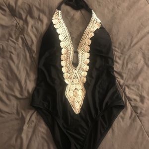 Black & White One Piece bathing suit